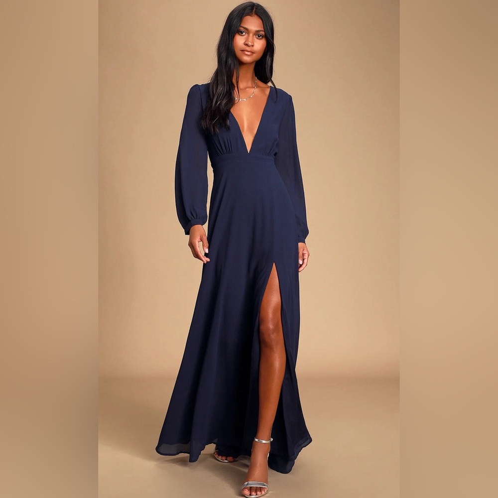 Lulu's Deep Blue Maxi Dress